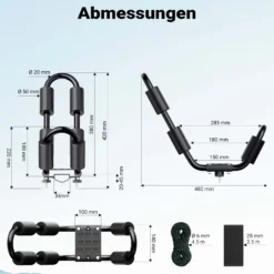 Wiltec Dachträger 2er Set für Boot und Kajak, Boothalterung für Autodachträger, J-Bar Kajakhalter, Bootsträger inkl. Befestigungsbänder