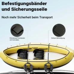 Wiltec Dachträger 2er Set für Boot und Kajak, Boothalterung für Autodachträger, J-Bar Kajakhalter, Bootsträger inkl. Befestigungsbänder