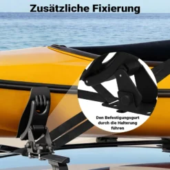 Wiltec Dachträger Set für Kajaks & SUP-Boards bis 70 kg 4 Stück, Boothalterung für Autodachträger, einfache Montage & verstellbarer Winkel, inkl. Befestigungsriemen