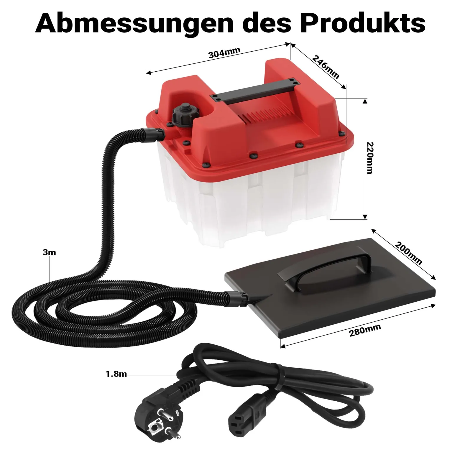Wiltec Dampf Tapetenablöser 2200 W, Tapetenlöser mit 4,5 L Behälter und 70 min Laufzeit, chemieloser und robuster Tapetenentferner