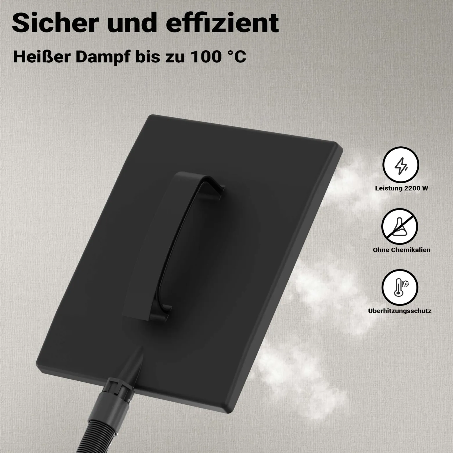 Wiltec Dampf Tapetenablöser 2200 W, Tapetenlöser mit 4,5 L Behälter und 70 min Laufzeit, chemieloser und robuster Tapetenentferner