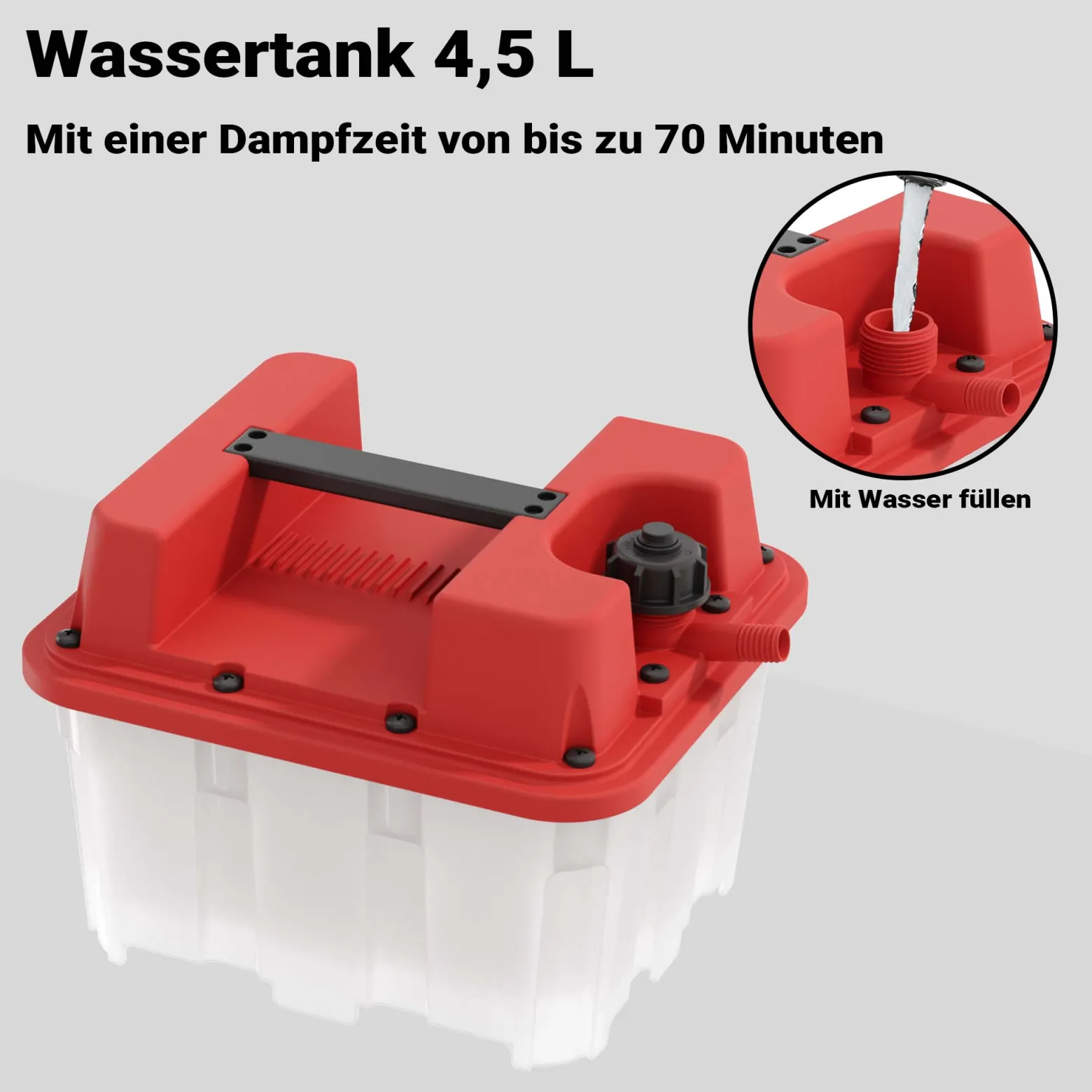Wiltec Dampf Tapetenablöser 2200 W, Tapetenlöser mit 4,5 L Behälter und 70 min Laufzeit, chemieloser und robuster Tapetenentferner