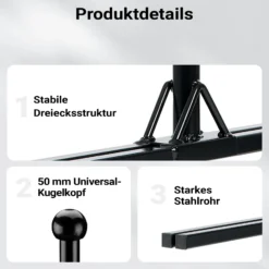 Wiltec Deichsel-Fahrradträger bis 80 kg aus Stahl, Adapter zur Fahrradträgermontage auf Deichsel für Anhänger und Wohnwagen