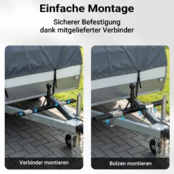 Wiltec Deichsel-Fahrradträger bis 80 kg aus Stahl, Adapter zur Fahrradträgermontage auf Deichsel für Anhänger und Wohnwagen