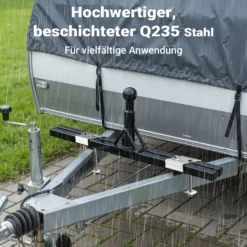 Wiltec Deichsel-Fahrradträger bis 80 kg aus Stahl, Adapter zur Fahrradträgermontage auf Deichsel für Anhänger und Wohnwagen