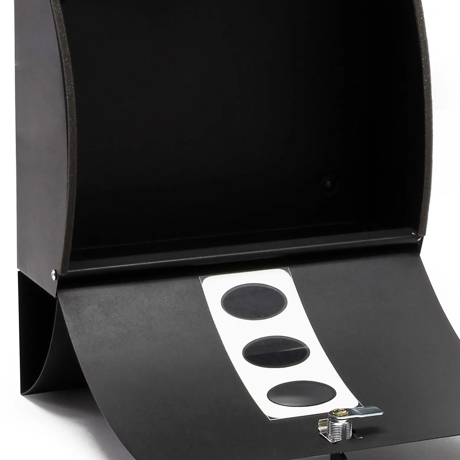 Wiltec Designer Briefkasten V18 schwarz 305 x 120 x 400 mm, Wandbriefkasten mit Schloss, Sichtfenstern und Zeitungsrolle, Postkasten aus pulverbeschichtetem Stahl