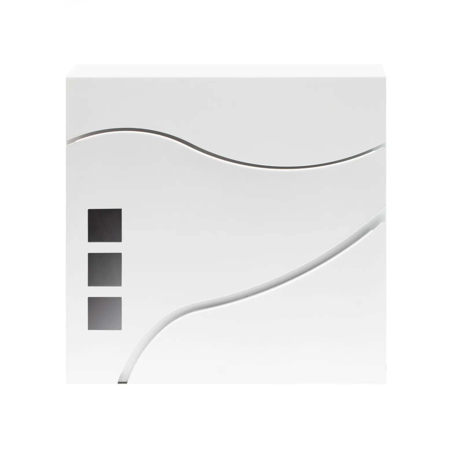 Wiltec Designer Briefkasten V28 weiß 370 x 105 x 370 mm, Wandbriefkasten mit Schloss, Sichtfenstern und Zeitungsrolle, Postkasten aus pulverbeschichtetem Stahl