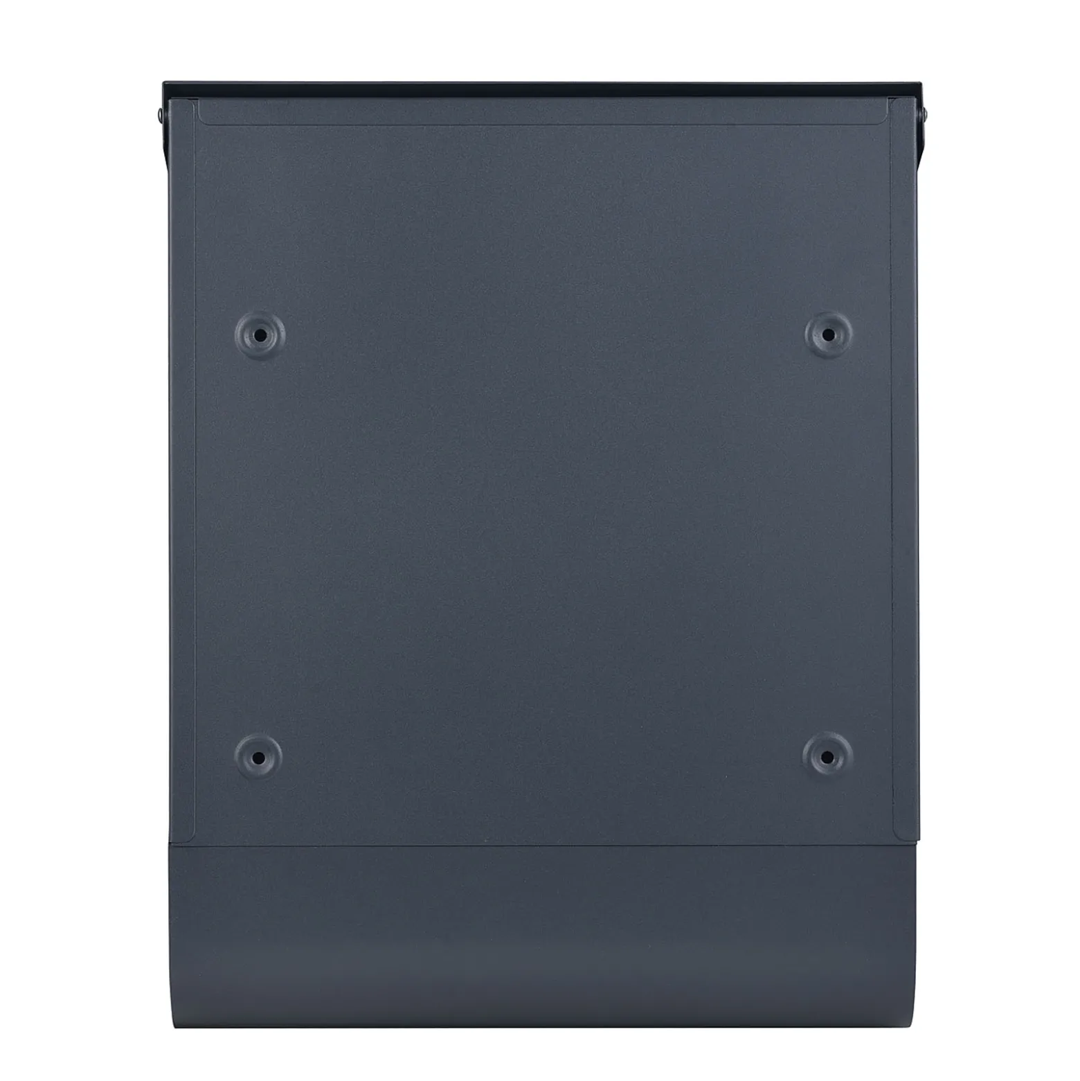 Wiltec Designer Briefkasten V38 Anthrazit und Edelstahl 305 x 105 x 385 mm, Wandbriefkasten mit Schloss, Namensschild, Zeitungsrolle, Postkasten aus galvanisiertem Stahl