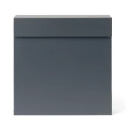 Wiltec Designer Briefkasten V49 anthrazit 370 x 105 x 370 mm, Wandbriefkasten mit Schloss und Zeitungsrolle, Postkasten aus pulverbeschichtetem Stahl