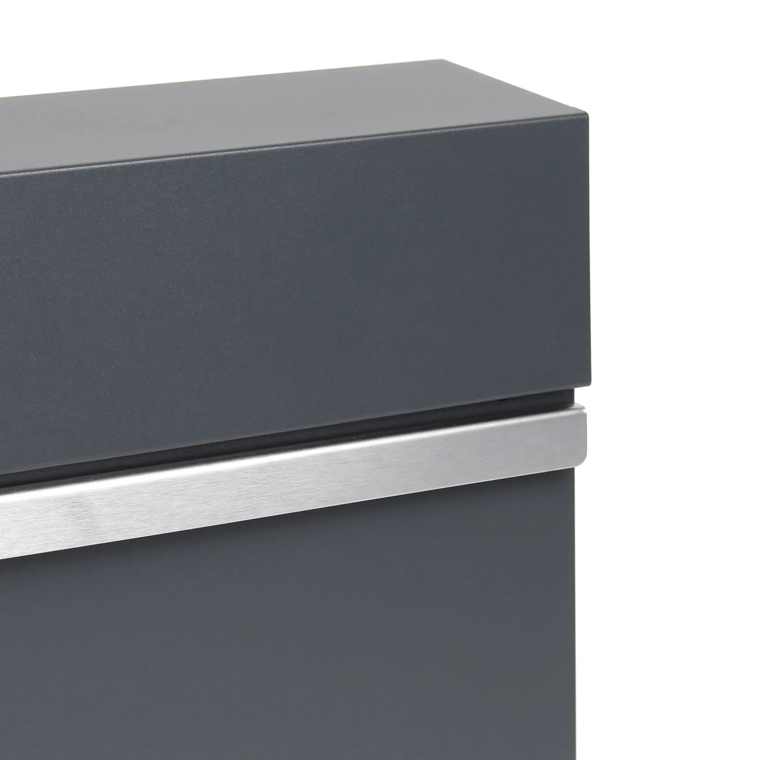 Wiltec Designer Briefkasten V50 Anthrazit und Edelstahl 370 x 105 x 370 mm, Wandbriefkasten mit Schloss, Sichtfenstern, Zeitungsrolle, Postkasten aus galvanisiertem Stahl