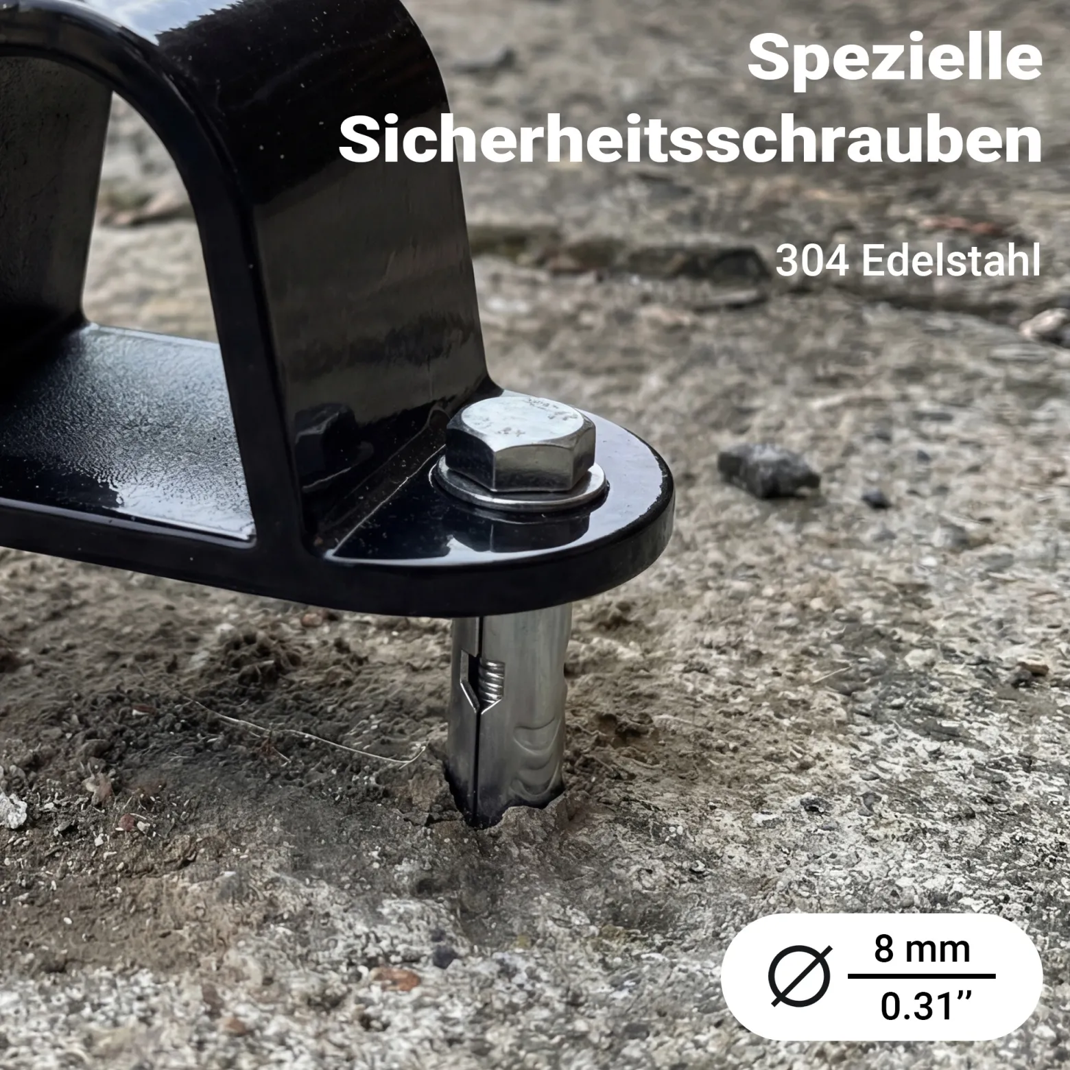 Wiltec Diebstahlsicherungsanker Typ 01 aus Stahl 100 x 50 x 50 mm, Diebstahlsicherung Wand- und Bodenanker für Motorrad und Fahrrad