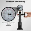 Wiltec Diesel Einspritzdüsentester, Einspritzdüsen Prüfgerät mit Manometer 0-600 bar, Injektor Testgerät inkl. Adapter, Kraftstoffbehälter und Hebel