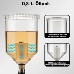 Wiltec Diesel Einspritzdüsentester, Einspritzdüsen Prüfgerät mit Manometer 0-600 bar, Injektor Testgerät inkl. Adapter, Kraftstoffbehälter und Hebel