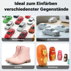 Wiltec Doppel Airbrush Absauganlage 8 m³/min, nur 52 dB, zur Absaugung von Farbe Farbnebel Sprühnebel, Filter erweiterbar, hochwertige Lackierkabine für Airbrush-Arbeiten