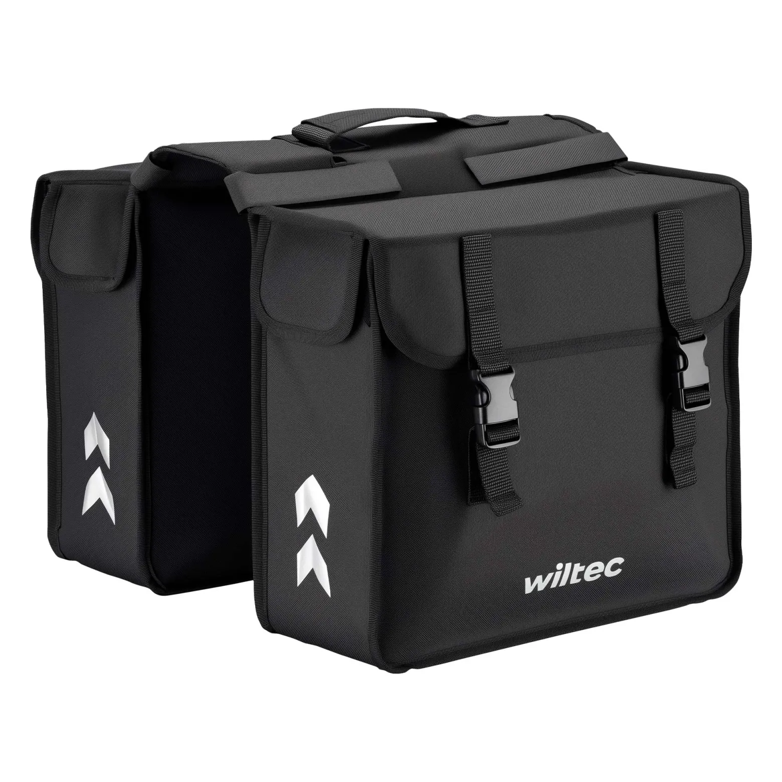 Wiltec Doppel Gepäckträgertasche 35 x 13 x 30 cm, Fahrradtasche Gepäckträger 30 l Stauraum, wasserresistente Fahrrad Tasche, Gepäcktasche leichte Handhabung