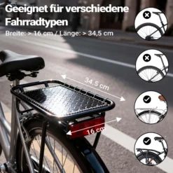 Wiltec Doppel Gepäckträgertasche 37 x 16 x 51 cm, Fahrradtasche Gepäckträger 46 l Stauraum, wasserresistente Fahrrad Tasche, Gepäcktasche mit seitlichen Taschen
