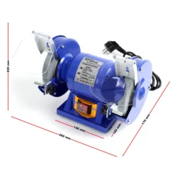 Wiltec Doppelschleifer 150 W, Schleifmaschine mit 2 Schleifscheiben je Ø 125 mm, Schleifgerät mit 2950 U/min, Schleifer für Grob- und Feinschliff