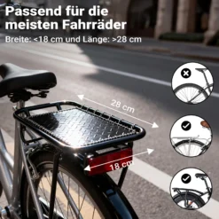 Wiltec Doppeltasche Gepäckträgertasche 48 l, Fahrradtasche Gepäckträger 30 x 14 x 57 cm, wasserresistente Fahrradtasche