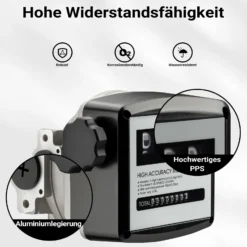 Wiltec Doppelzähler für Diesel Heizöl 3,5 bar 20-120l/min mit 32mm (1") Anschlüsse und 1% Abweichung, für Heizölpumpen und Dieselpumpen
