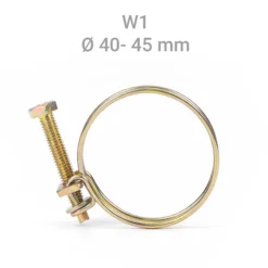 Wiltec Drahtschlauchschelle W1 40-45mm 2,2mm M6x40 aus verzinktem Stahl Schlauchschelle für Schlauchtüllen, Gewinde- und Rohrenden