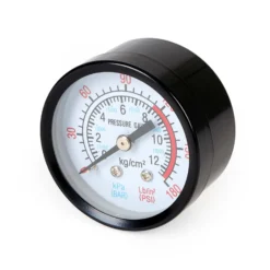 Wiltec Druckanzeige für Druckbehälter, 52 x 44 x 52 mm, Manometer axial DN8 (1/4") 12,9 mm, 0-12 bar (0-180 PSI), Durchmesser 52 mm, für Hauswasserwerk, Membranpumpe