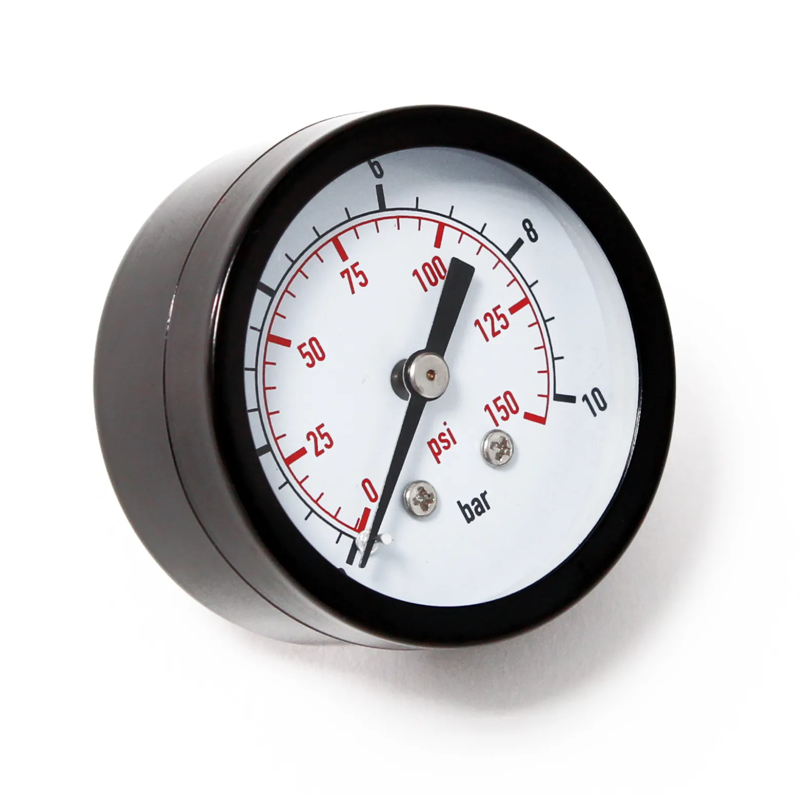 Wiltec Druckanzeige für Druckbehälter, 54 x 49 x 55 mm, Manometer axial DN8 (1/4") 12,9 mm, 0-10 bar (0-140 PSI), Durchmesser 50 mm, für Hauswasserwerk, Membranpumpe