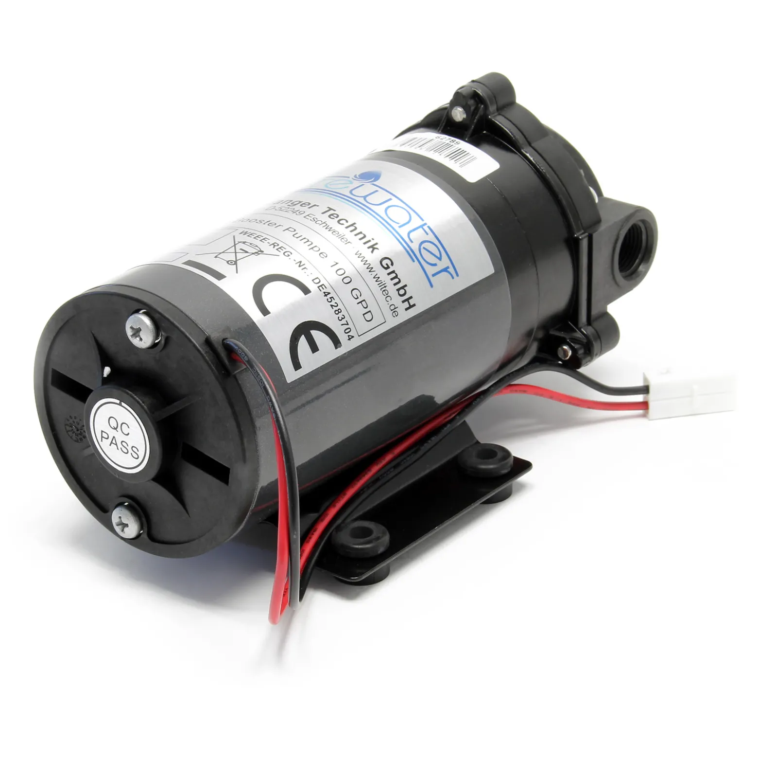 Wiltec Druckerhöhungspumpe 100 GPD (350 l), Booster Pumpe 35 W für Umkehrosmoseanlage, Wasser Eingangsdruck 2 bar auf Ausgangsdruck 5 bar