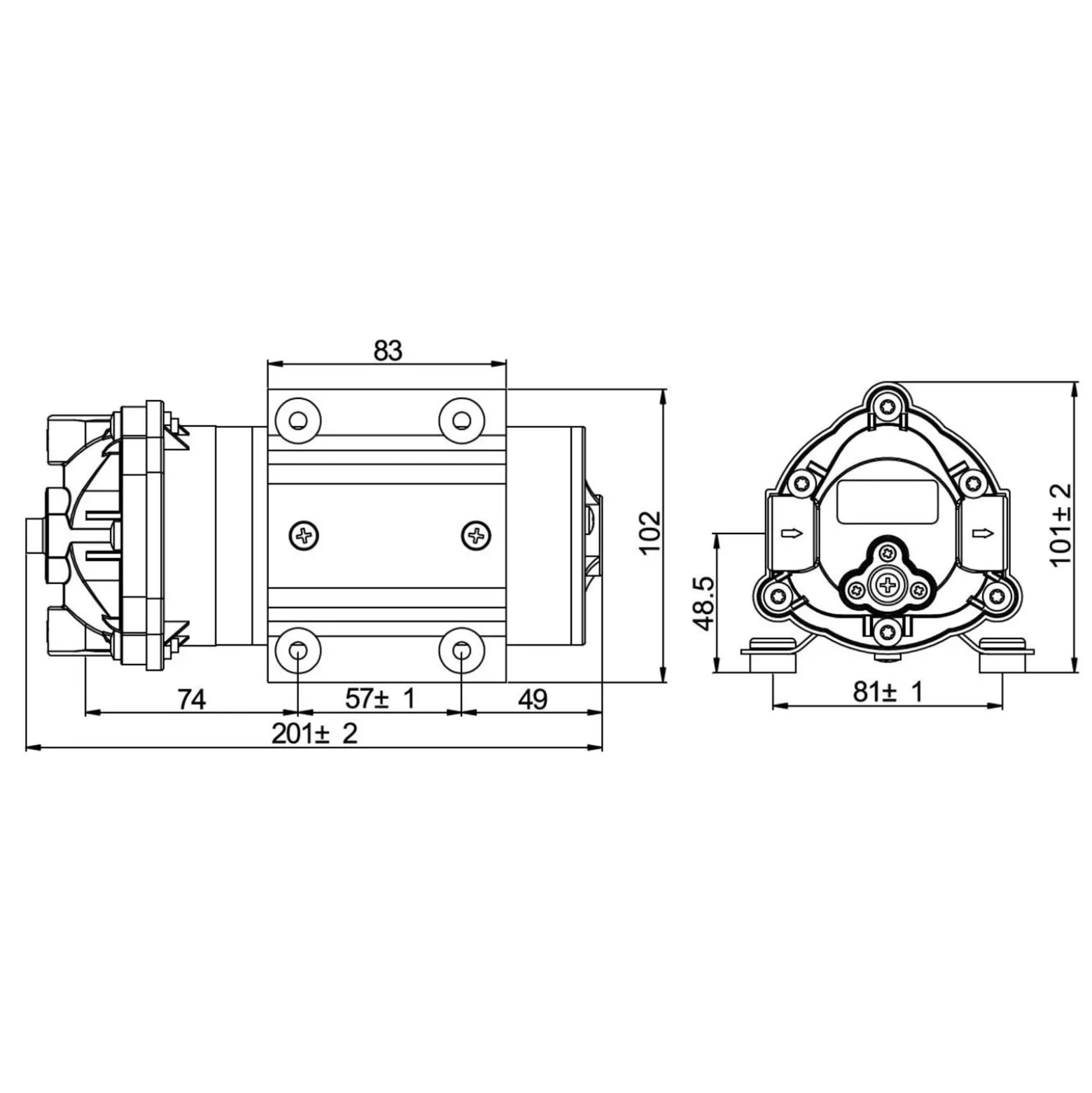Wiltec Druckerhöhungspumpe 100 GPD (350 l), Booster Pumpe 35 W für Umkehrosmoseanlage, Wasser Eingangsdruck 2 bar auf Ausgangsdruck 5 bar