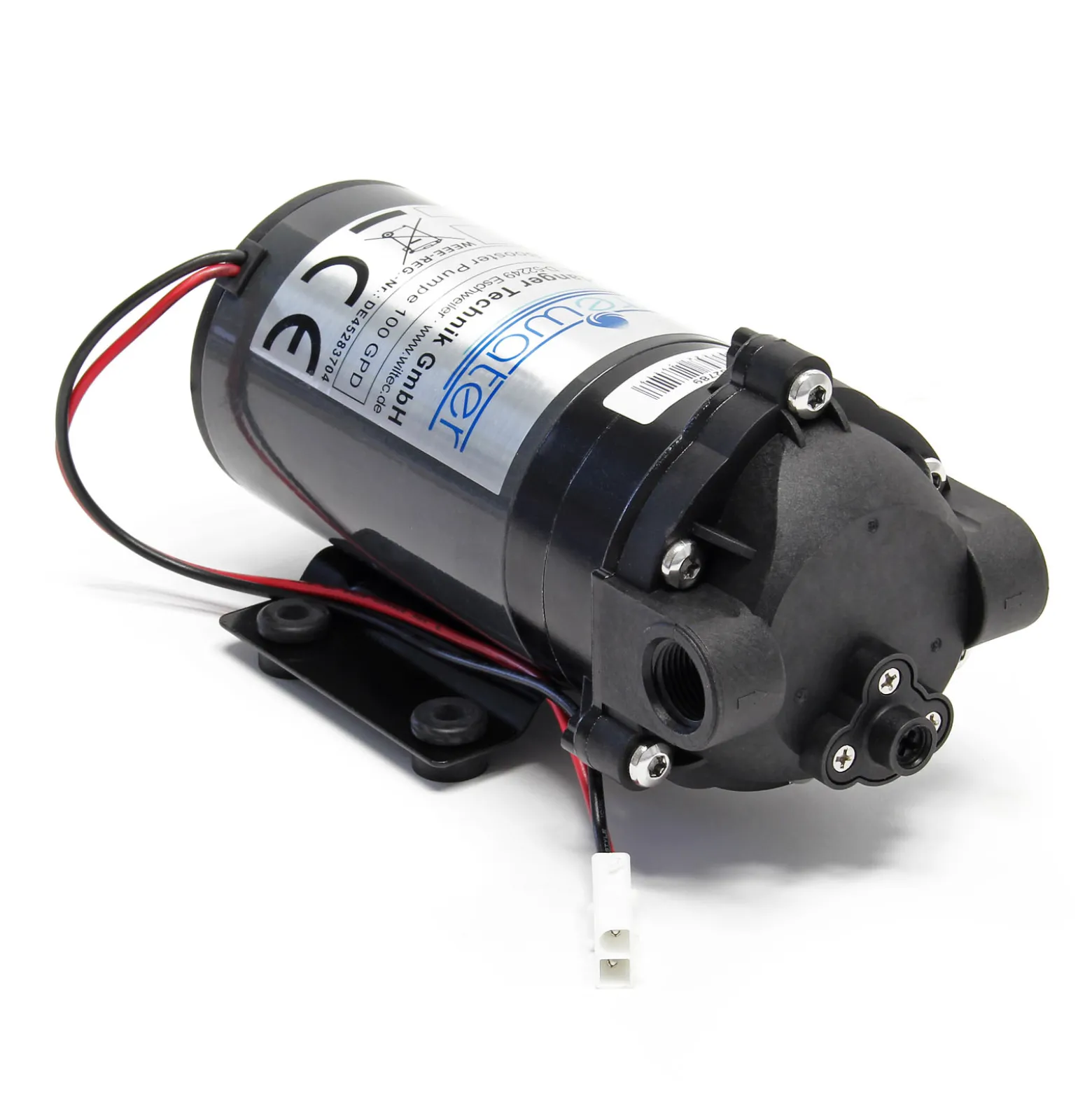 Wiltec Druckerhöhungspumpe 100 GPD (350 l), Booster Pumpe 35 W für Umkehrosmoseanlage, Wasser Eingangsdruck 2 bar auf Ausgangsdruck 5 bar
