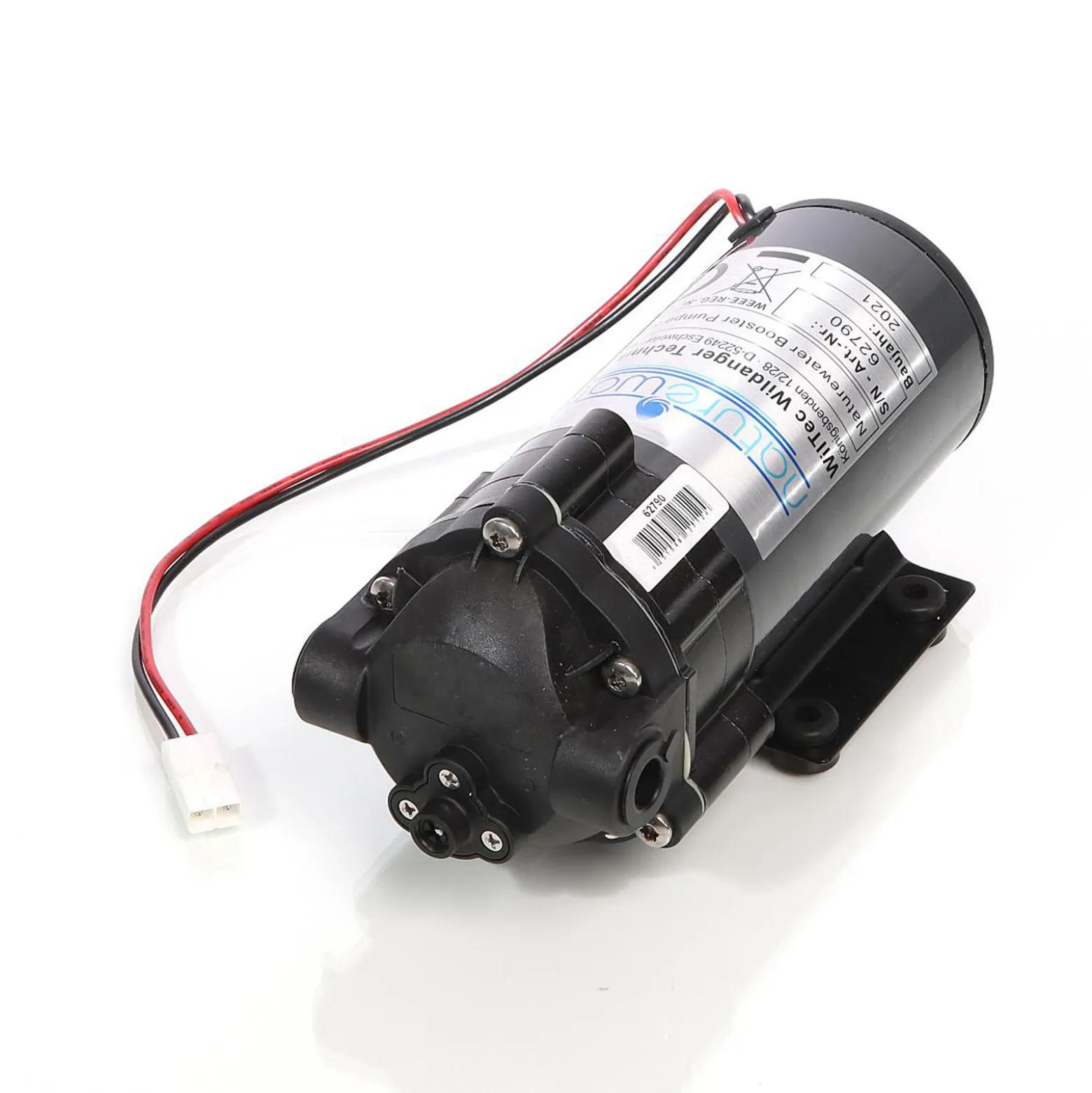 Wiltec Druckerhöhungspumpe 500 GPD (1900 l), Booster Pumpe 100 W für Umkehrosmoseanlage, Wasser Eingangsdruck 2 bar auf Ausgangsdruck 5 bar