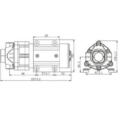 Wiltec Druckerhöhungspumpe 500 GPD (1900 l), Booster Pumpe 100 W für Umkehrosmoseanlage, Wasser Eingangsdruck 2 bar auf Ausgangsdruck 5 bar