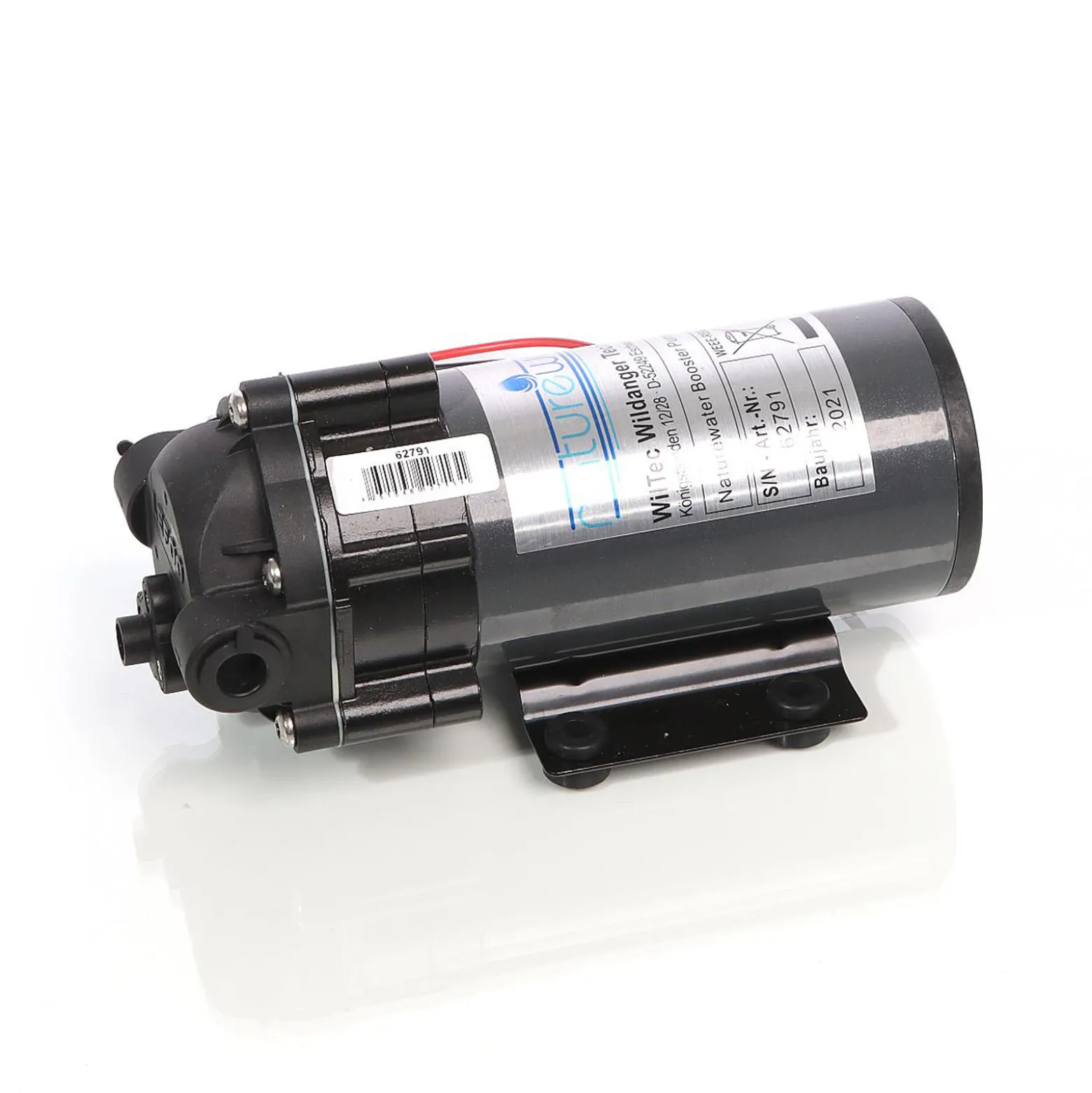 Wiltec Druckerhöhungspumpe 600 GPD (2300 l), Booster Pumpe 108 W für Umkehrosmoseanlage, Wasser Eingangsdruck 2 bar auf Ausgangsdruck 5 bar