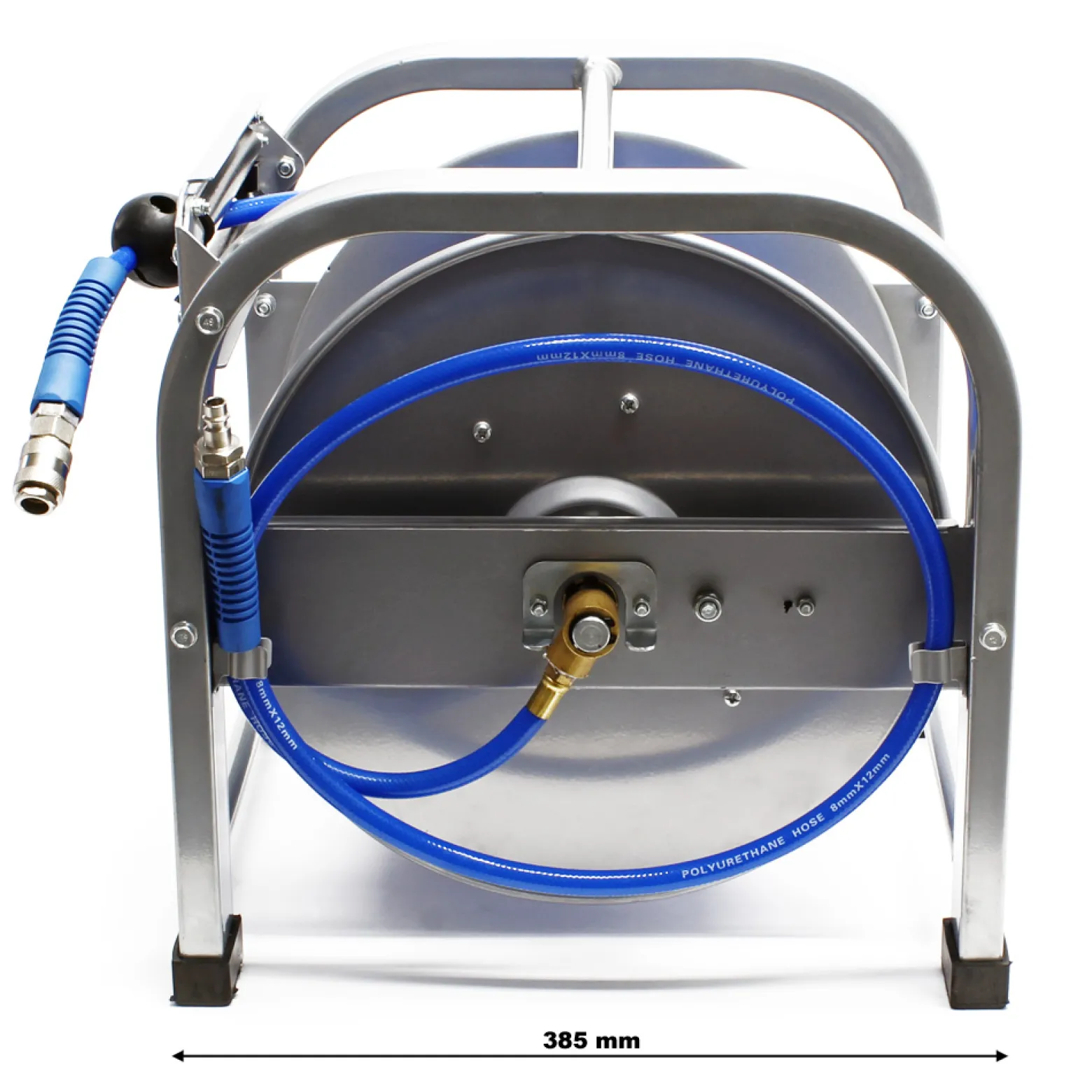Wiltec Druckluft Schlauchtrommel mit 30 m Druckluftschlauch bis 12 bar, 12,91 mm Automatik Druckluft Schlauchaufroller