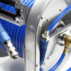 Wiltec Druckluft Schlauchtrommel mit 30 m Druckluftschlauch bis 12 bar, 12,91 mm Automatik Druckluft Schlauchaufroller