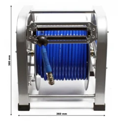 Wiltec Druckluft Schlauchtrommel mit 30 m Druckluftschlauch bis 12 bar, 12,91 mm Automatik Druckluft Schlauchaufroller