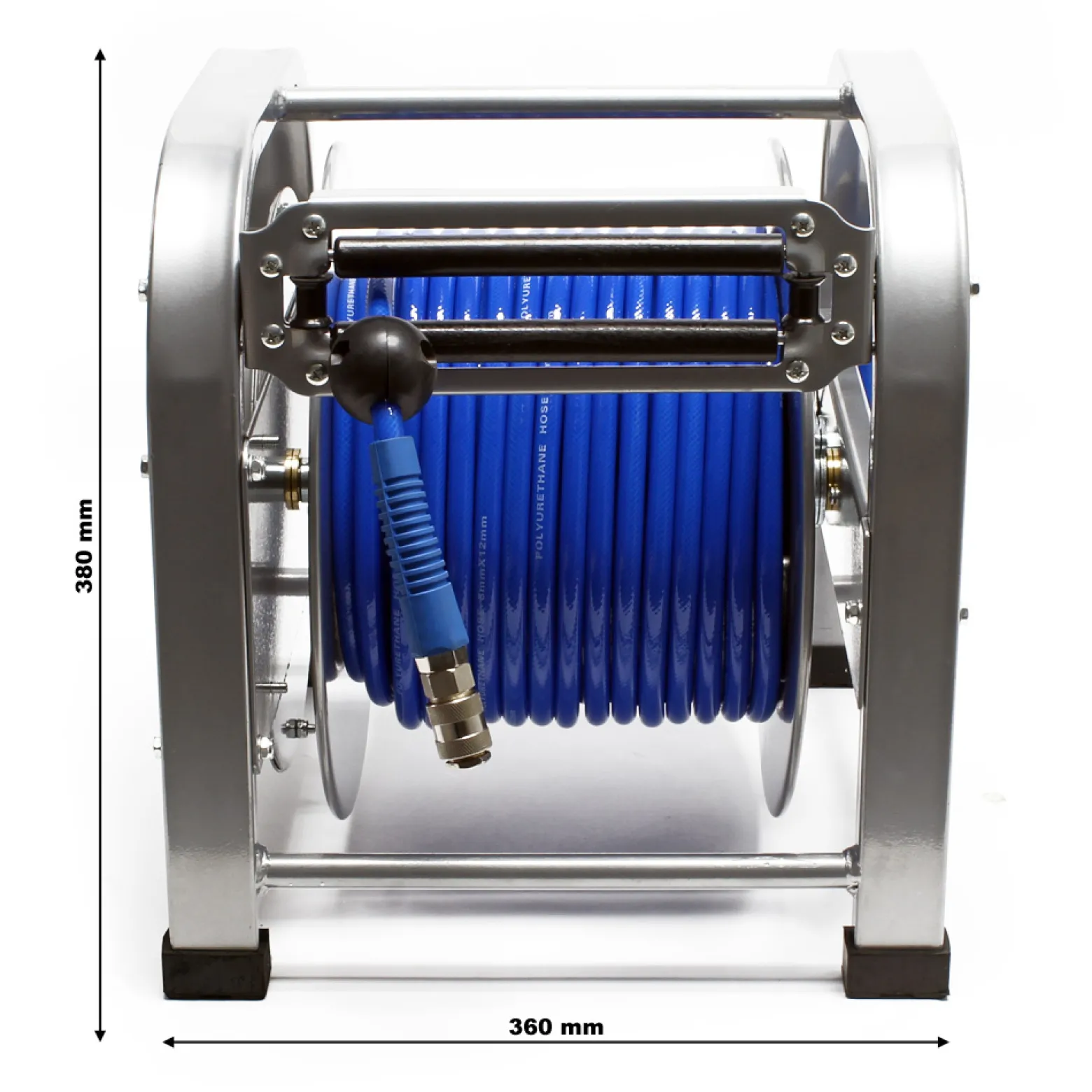 Wiltec Druckluft Schlauchtrommel mit 30 m Druckluftschlauch bis 12 bar, 12,91 mm Automatik Druckluft Schlauchaufroller