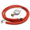 Wiltec Druckminderer auf 28mbar mit 1,5m Propanschlauch kompatibel für Italien Gasdruckregler Druckregler Gasregler Gasdruckminderer