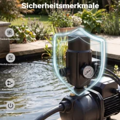 Wiltec Druckschalter mit Kabel SKD-2D 230V bis 3 bar, Druckwächter mit Trockenlaufschutz für Hauswasserwerke und Pumpen, zuverlässige Pumpensteuerung