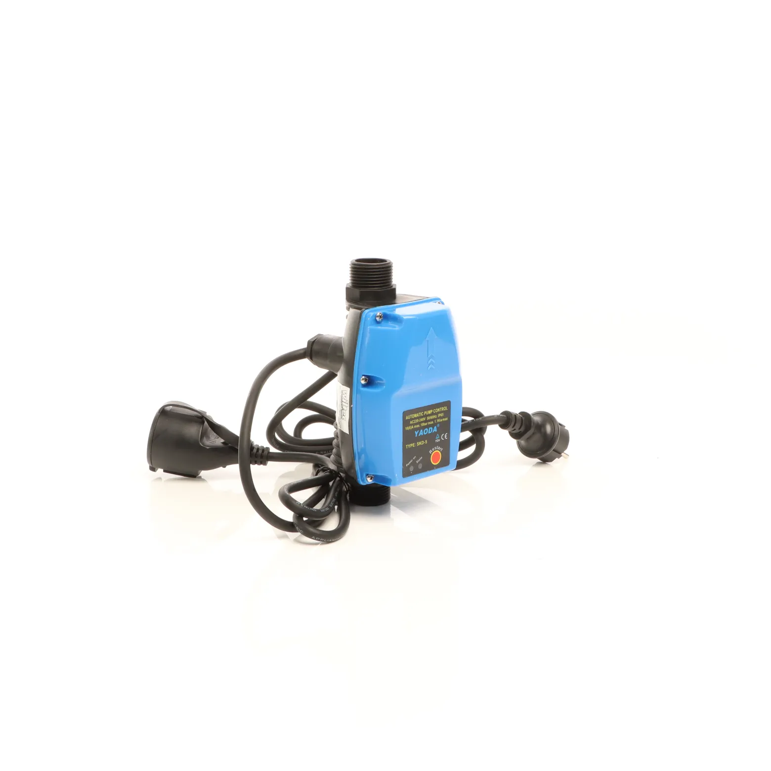 Wiltec Druckschalter mit Kabel SKD-5 230V bis 10 bar, Druckwächter mit Trockenlaufschutz für Hauswasserwerke und Pumpen, zuverlässige Pumpensteuerung