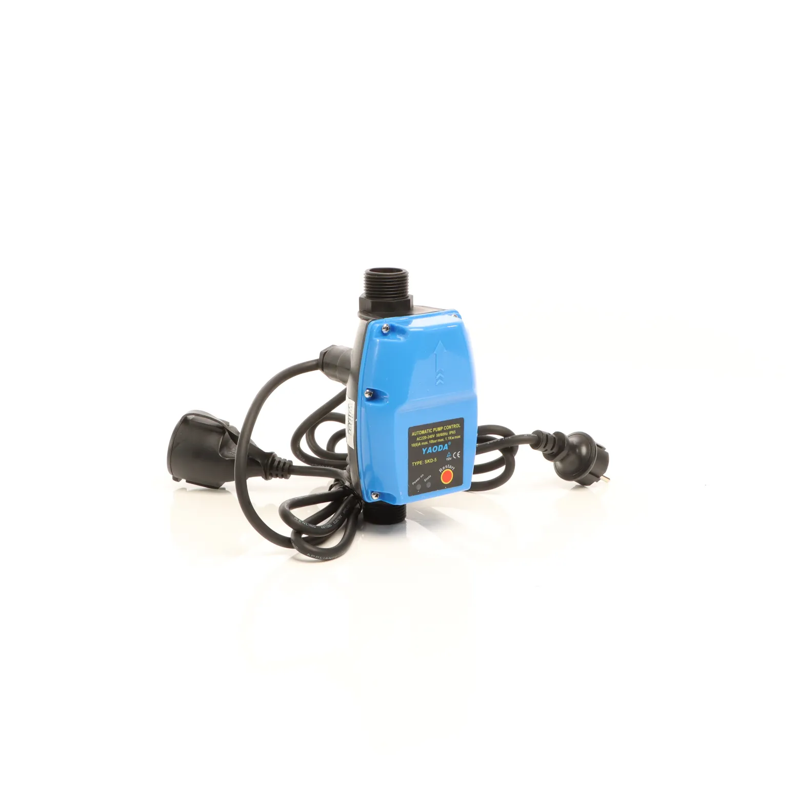 Wiltec Druckschalter mit Kabel SKD-5 230V bis 10 bar, Druckwächter mit Trockenlaufschutz für Hauswasserwerke und Pumpen, zuverlässige Pumpensteuerung