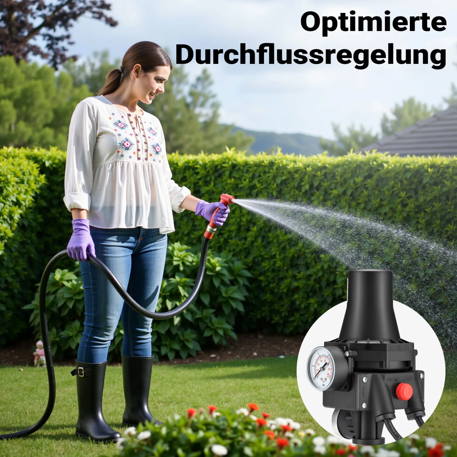 Wiltec Druckschalter SKD-3 230V 1-phasig bis 10 bar, Druckwächter mit Trockenlaufschutz für Hauswasserwerke und Pumpen, zuverlässige Pumpensteuerung