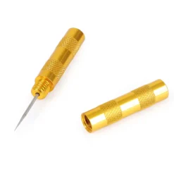 Wiltec Düsenreinigungsnadel für Airbrushpistolen und Düsen ab 0,2 mm, mit abgeschrägter Spitze, rutschfester Griff, Airbrush Zubehör