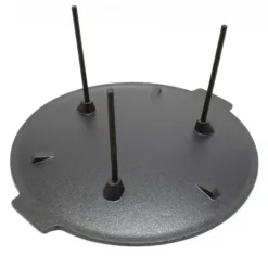 Wiltec Dutch Oven Grillplatte rund Ø44cm Höhe 23cm, Grillaufsatz mit 3 Beinen, Gusseisen mit Antihafteffekt
