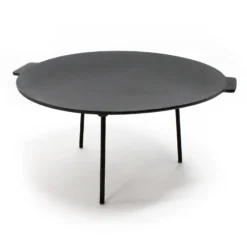 Wiltec Dutch Oven Grillplatte rund Ø44cm Höhe 44cm, Grillaufsatz mit 3 Beinen, Gusseisen mit Antihafteffekt