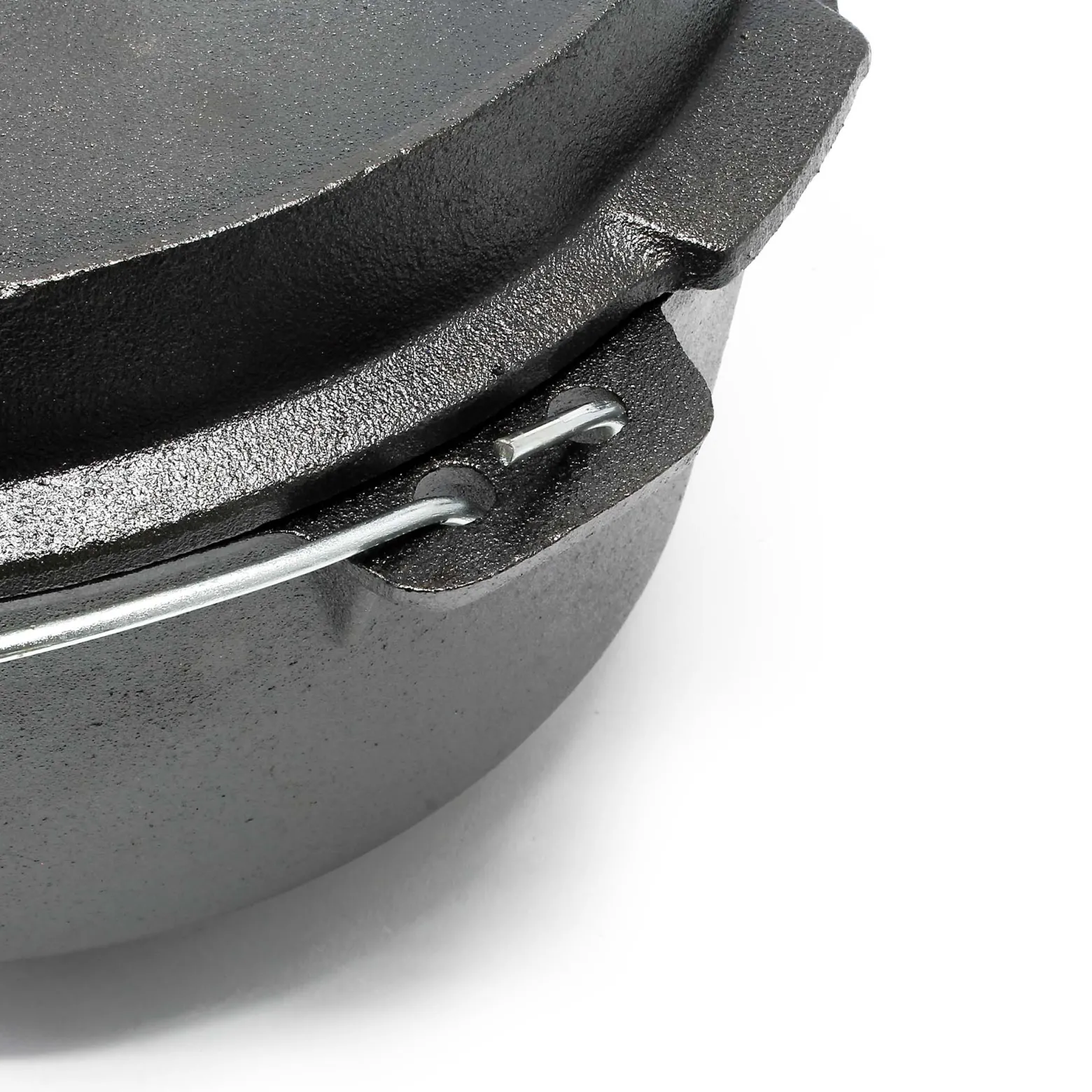Wiltec Dutch Oven 4l mit Untersetzer und Deckelheber, Kochtopf aus Gusseisen für Lagerfeuer und Camping