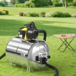 Wiltec Edelstahl Ausdehnungsgefäß 100 Liter, horizontaler Membrankessel für Hauswasserwerke und Druckerhöhungsanlagen mit EPDM Membran