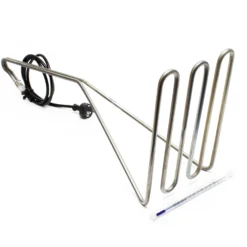 Wiltec Edelstahl Flächentauchsieder mit Thermometer, 3200 W, Tauchsieder mit Steckerkabel zur Heißsterilisation von Obstsäften