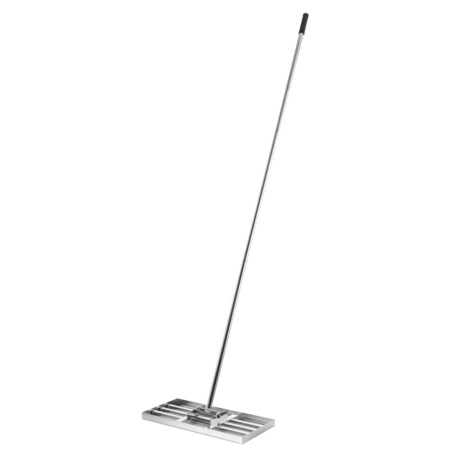 Wiltec Edelstahl Rasenrakel mit Stiel Größe M, Flächenebner 25 x 75 x 2,8 cm Unebenheiten im Rasen ausgleichen, Leveler Gartengerät zum Rasen sanden
