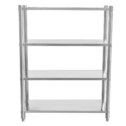Wiltec Edelstahlregal Gastro Schwerlastregal 155x120x50cm aus 201 Edelstahl Küchenregal Vorratsregal Lagerregal für Küche Werkstatt und Keller