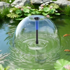 Wiltec Edelstahl Springbrunnenpumpe 50 W 1750 l/h, max. Fontänenhöhe 1,6 m, Teichpumpe inkl. 3 Aufsätze für verschiedene Fontänen, Aquariumpumpe